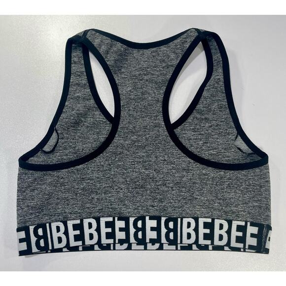 BeBe Sports Bra Top Gray and Black Size Large - Picture 3 of 7